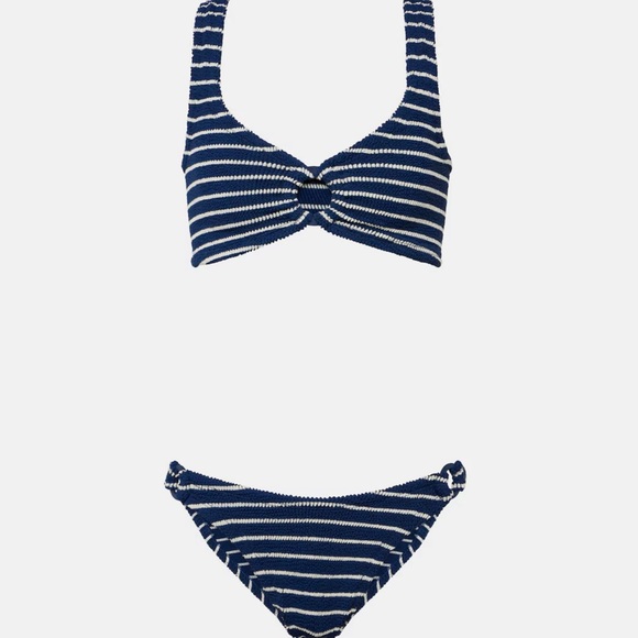 NWT Hunza g Hallie bikini stripe in navy/white - Picture 3 of 8